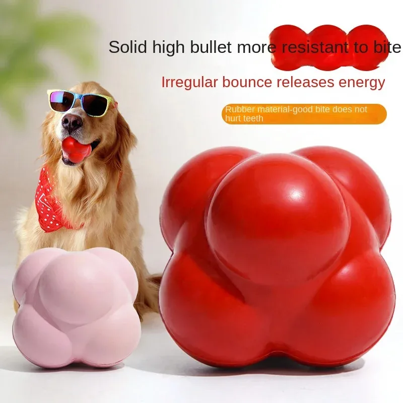 Juguete interactivo de goma para perros, masticable sólido, resistente, rebote irregular, alivio del aburrimiento y entrenamiento de lanzamiento para masticadores agresivos