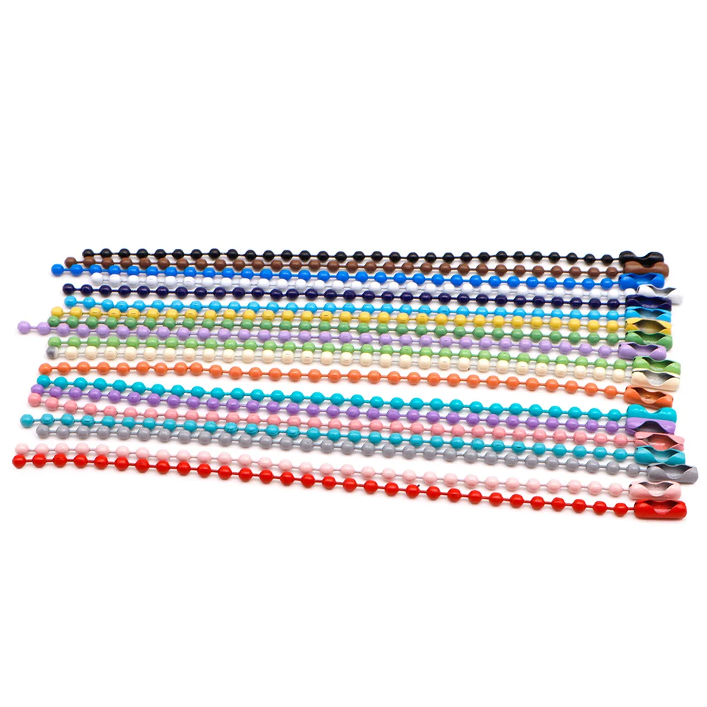Cadena de cuentas de bolas para fabricación de joyas, 100 piezas, 12cm, para etiquetas de perro, collar, pulsera personalizada, llavero, Conector de anillo - imagen 5