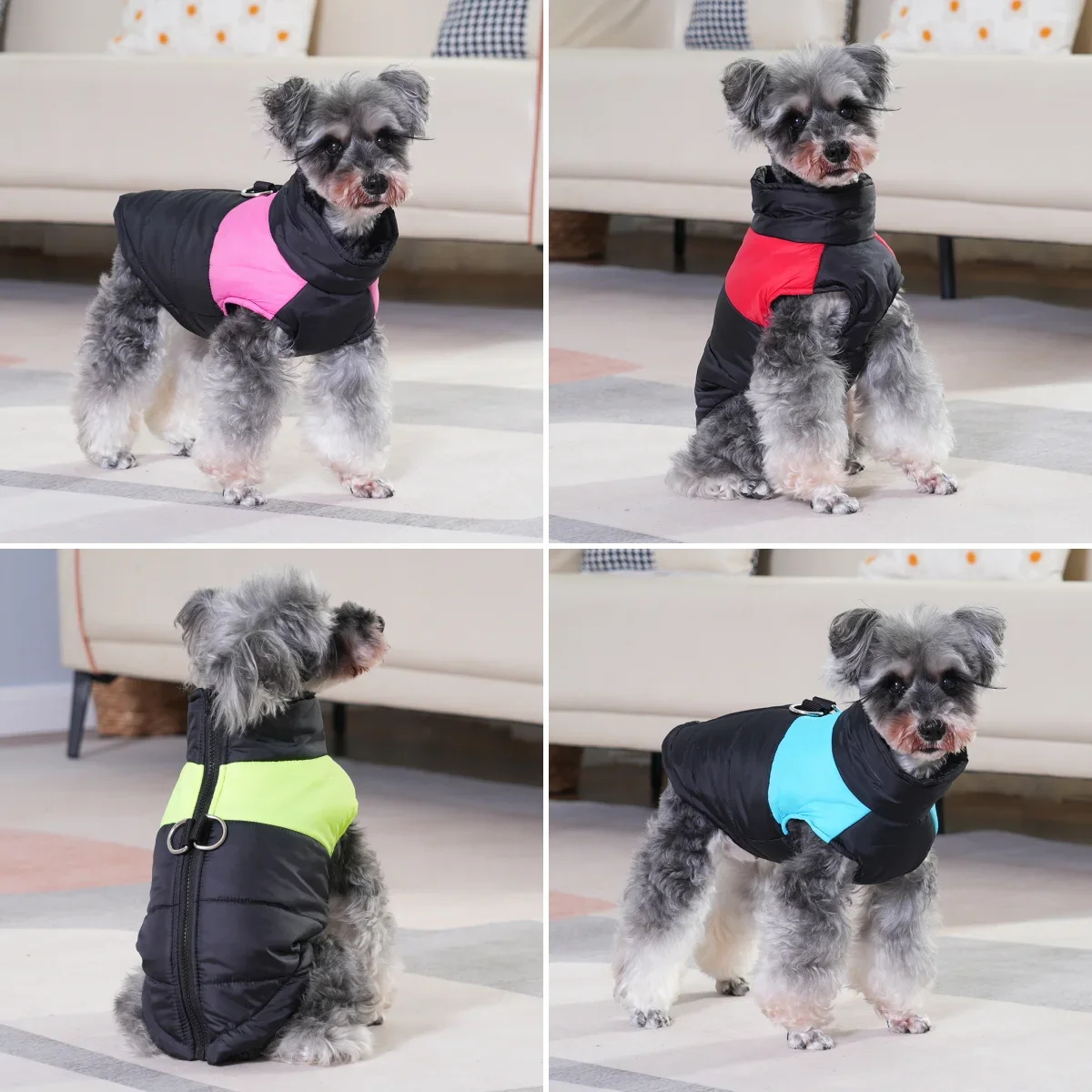 Ropa impermeable para mascotas con anillo en D, chaqueta cálida de invierno para perros, chaleco acolchado para mascotas, abrigo para perros pequeños y grandes, Golden Retriever - imagen 5