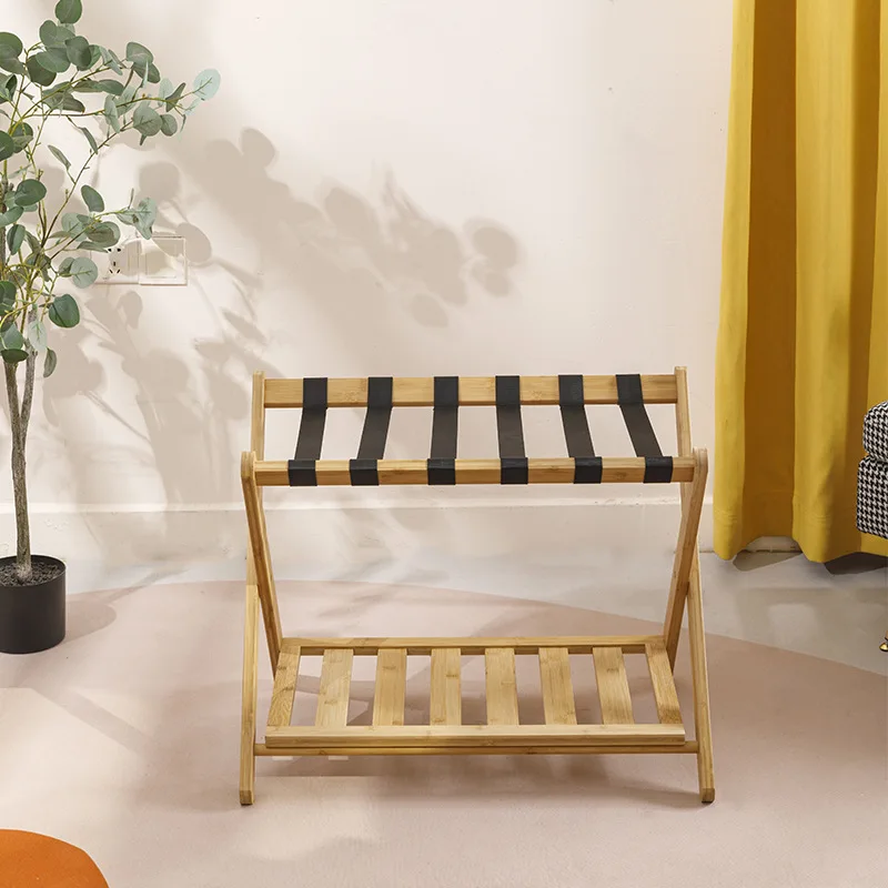 Estante plegable Nanzhu natural para almacenamiento – Organizador de hogar - imagen 3