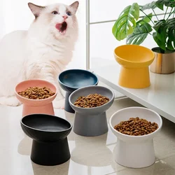Comedero y bebedero elevado de cerámica nórdico para gatos, perros