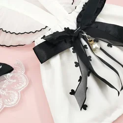 Vestido de novia para mascotas con collar y flor de cabeza, vestido de princesa de encaje blanco y rosa para perros gatos, conjunto completo de fiesta