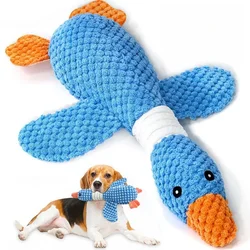 Nuevo juguete para perros de ganso azul, juguete para gatos, juguete para mascotas, ganso de doble color, mordida dura, juguete de peluche con sonido, suministros para mascotas