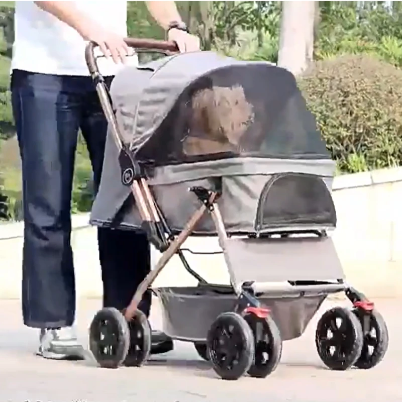 Carrito plegable para perros pequeños y medianos - Cochecito portátil