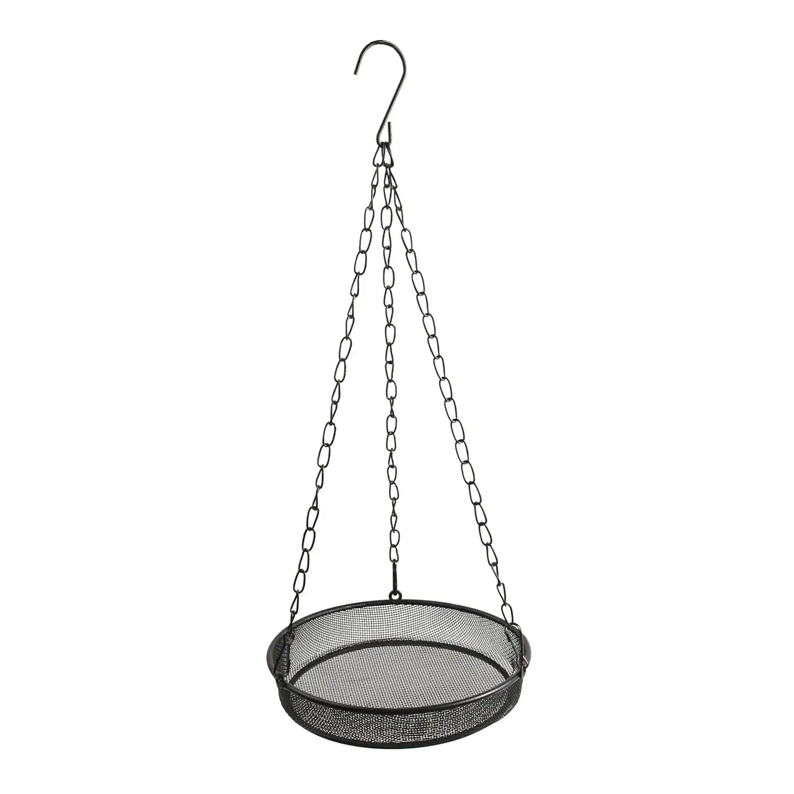 Hanging Bird Feeder Practical Multifunction Easy Clean Waterprood Sturdy Iron Metal Mesh Tray for Tree Outside Yard Balcony Home