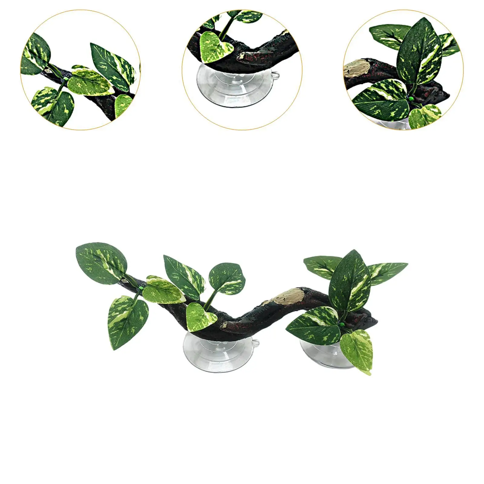 Gecko Plant Ornament Reptile Corner Branch Aquarium Amphibian Lizard Habitat Decor Decoration Reptile Climb Tree Branch Decor