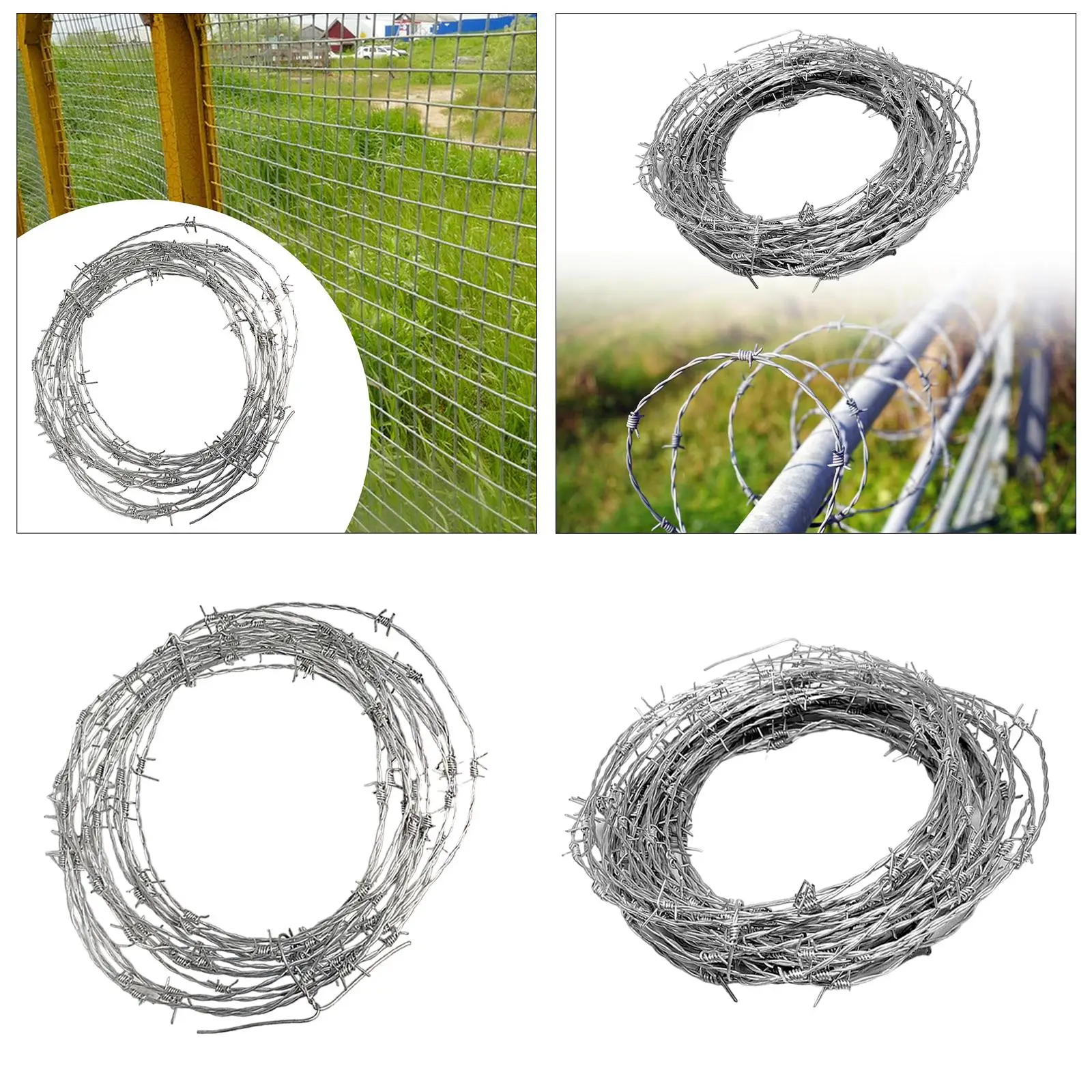 Barbed Wire Easy to Install Stable Wear Resistant Barbed Wire Roll for Construction Sites Home Bird Feeder Crafts Warehouse