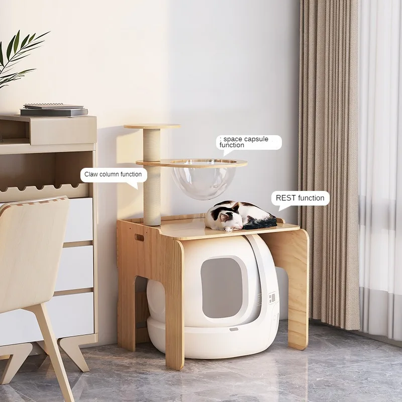 Estantes de madera para gatos grandes, cama Hamaca, juegos de pared, juguetes, villa, repelentes y entrenamiento, productos para mascotas - imagen 2