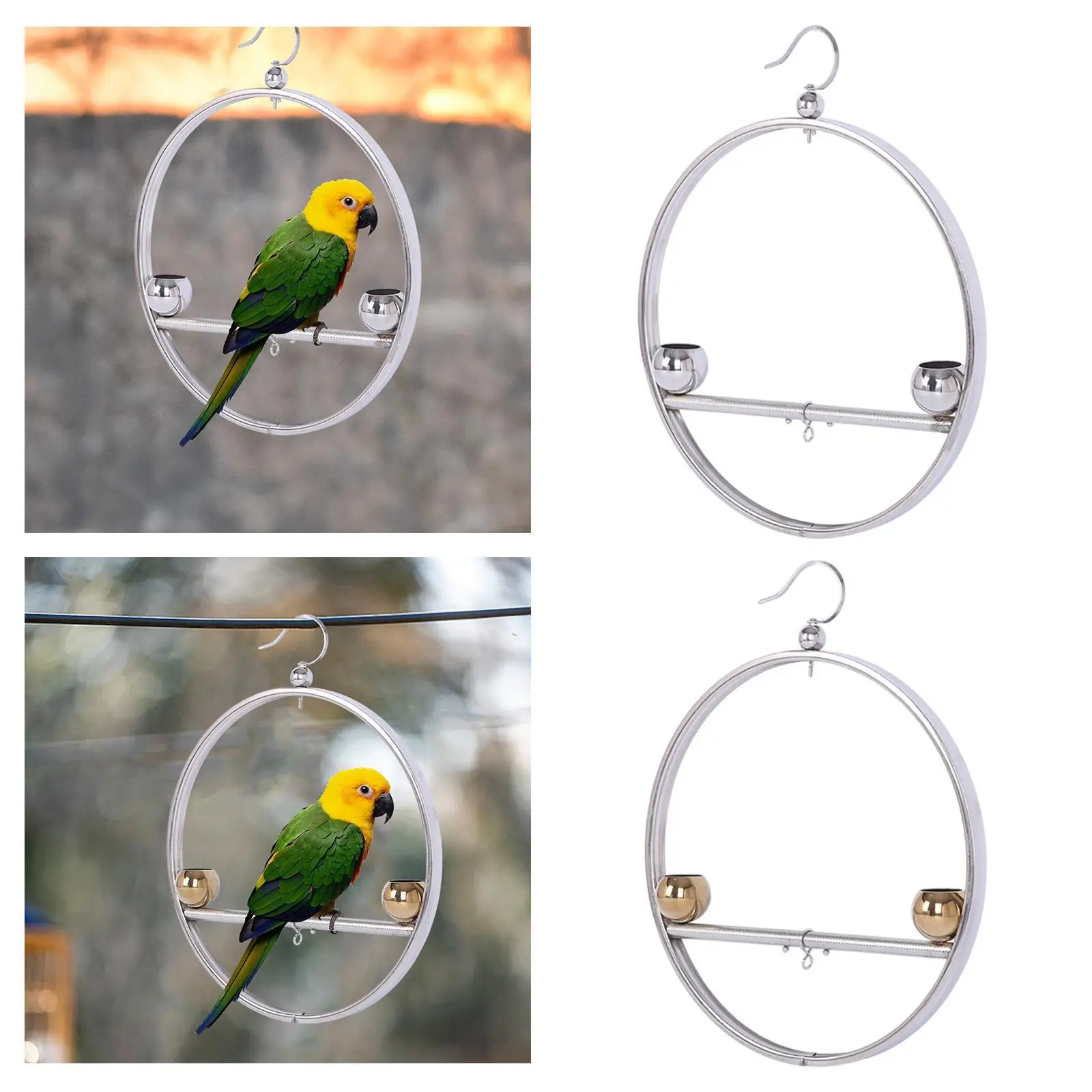 Soporte para loros, estante para juguetes de actividades, soporte para pájaros para periquitos, canarios, piñones - imagen 3