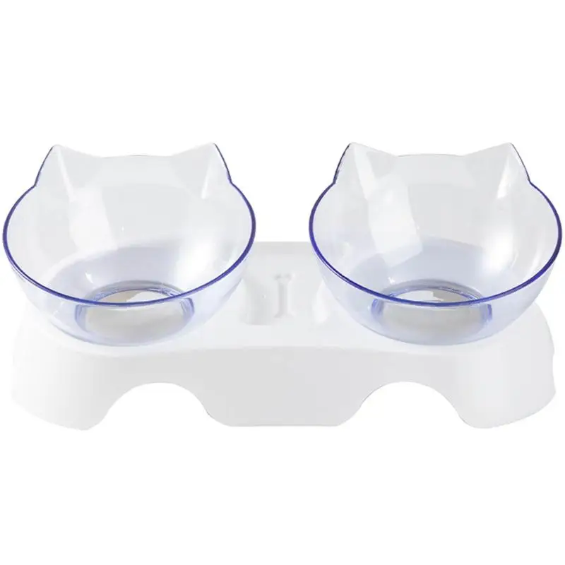 Cuencos de comida en relieve para gatos, plato de comida para gatos transparente, comedero para cachorros de grado alimenticio, suministros para mascotas para casas y salas de estar, nuevo - imagen 2
