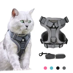 Arnés y correa reflectante ajustable para gatos perros pequeños