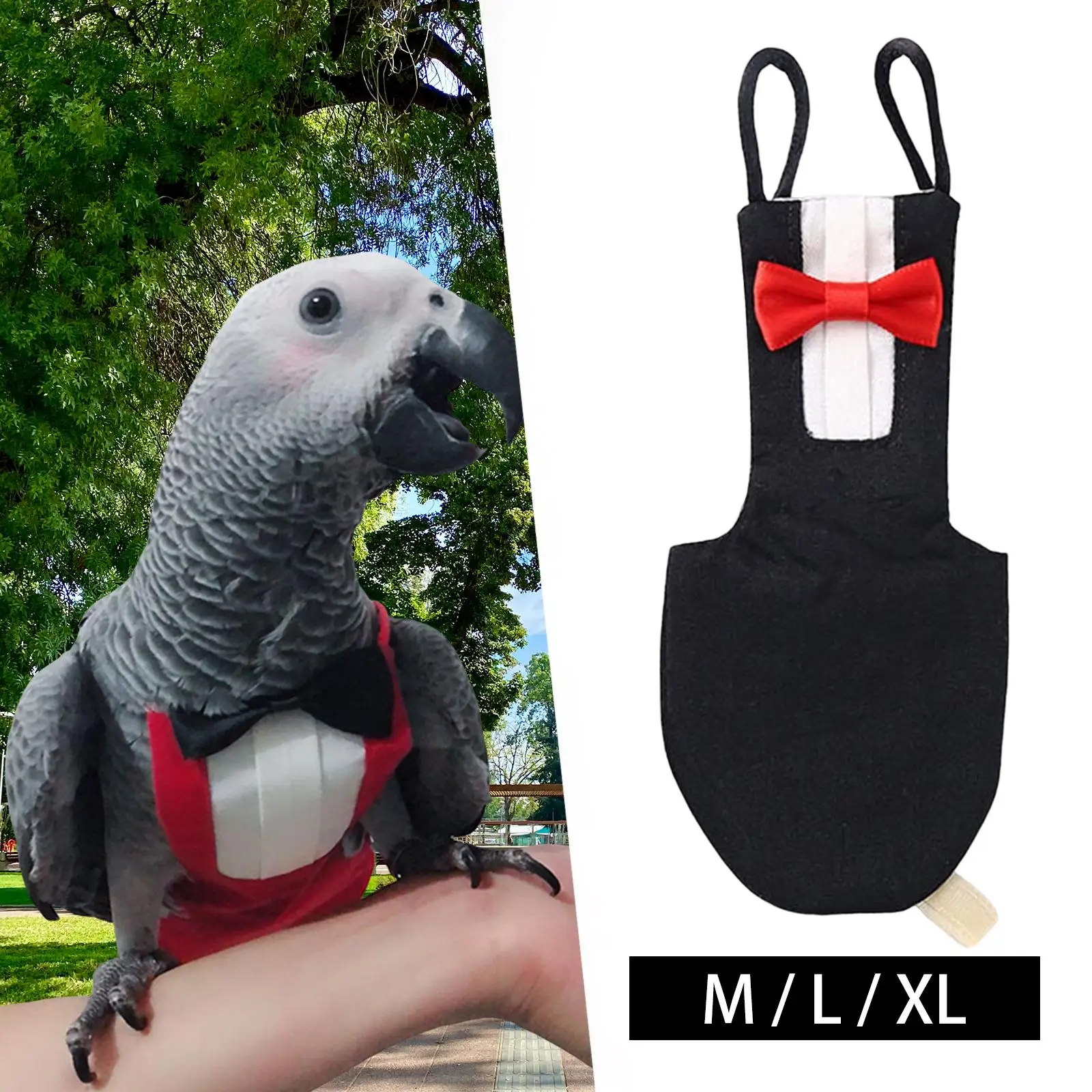 Pet Cute Parrots Flight Suit with Bow Tie Small Animals Costume Pet Clothes Birds Flight Suit Bird Suit for Festival Birthday