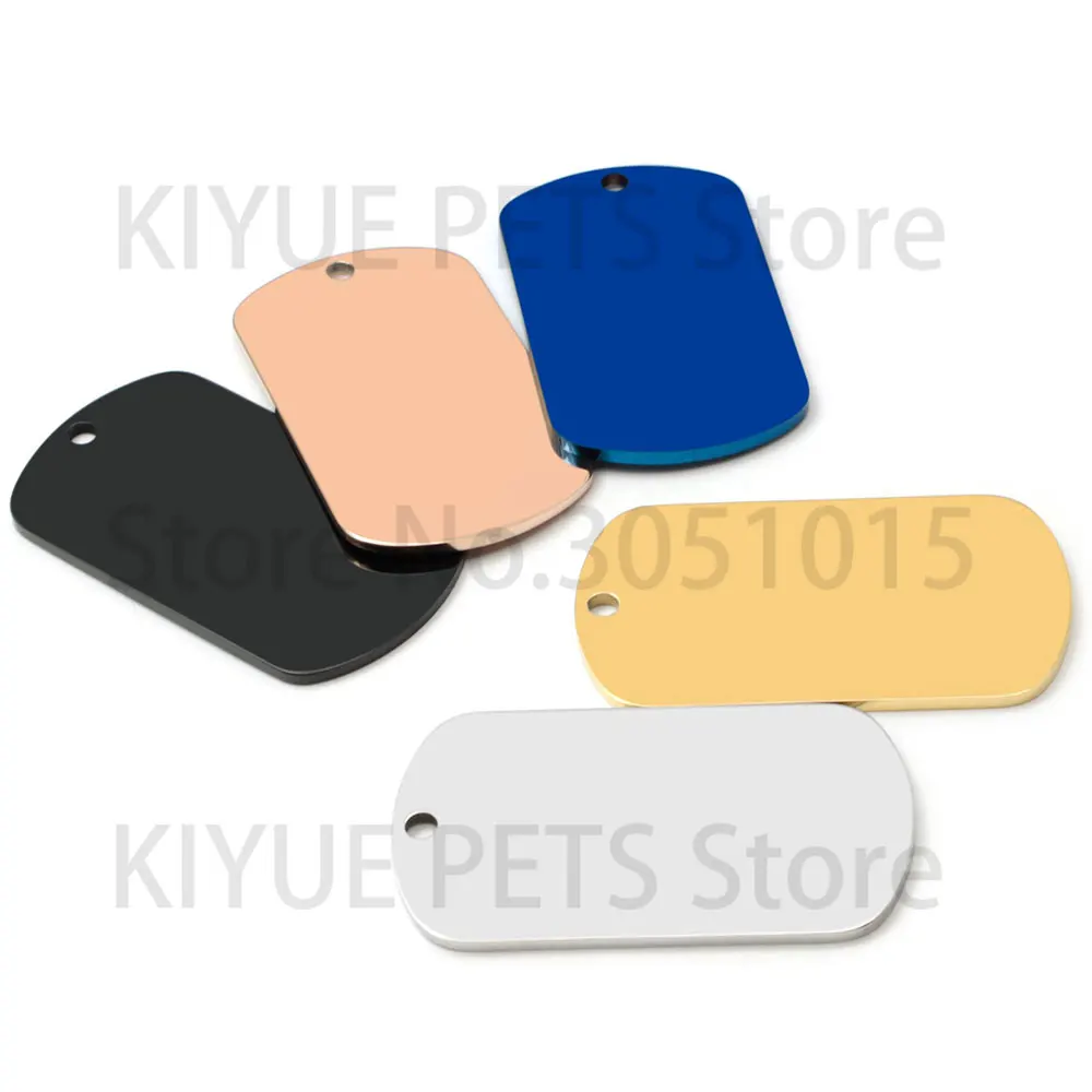 10 Uds etiqueta de identificación en blanco llavero con placa de nombre militar de acero inoxidable para accesorios DIY logotipo personalizado nombre mujeres hombres llavero anillo - imagen 2