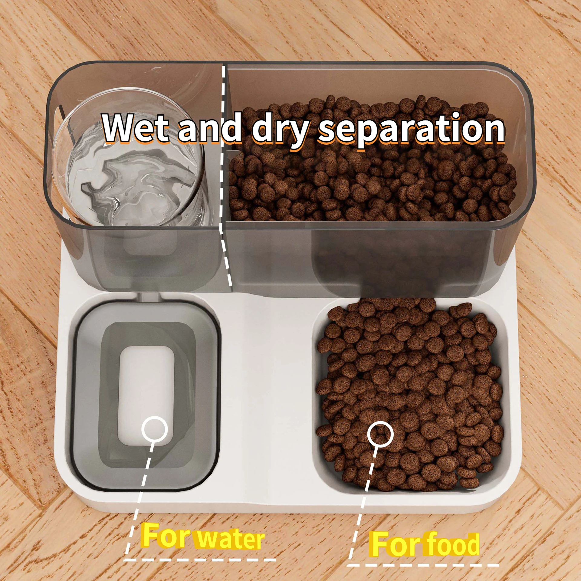 Alimentador de comida de gran capacidad todo en uno para gatos, alimentación automática de agua sin electricidad, accesorios para gatos, 3,8 l - imagen 4
