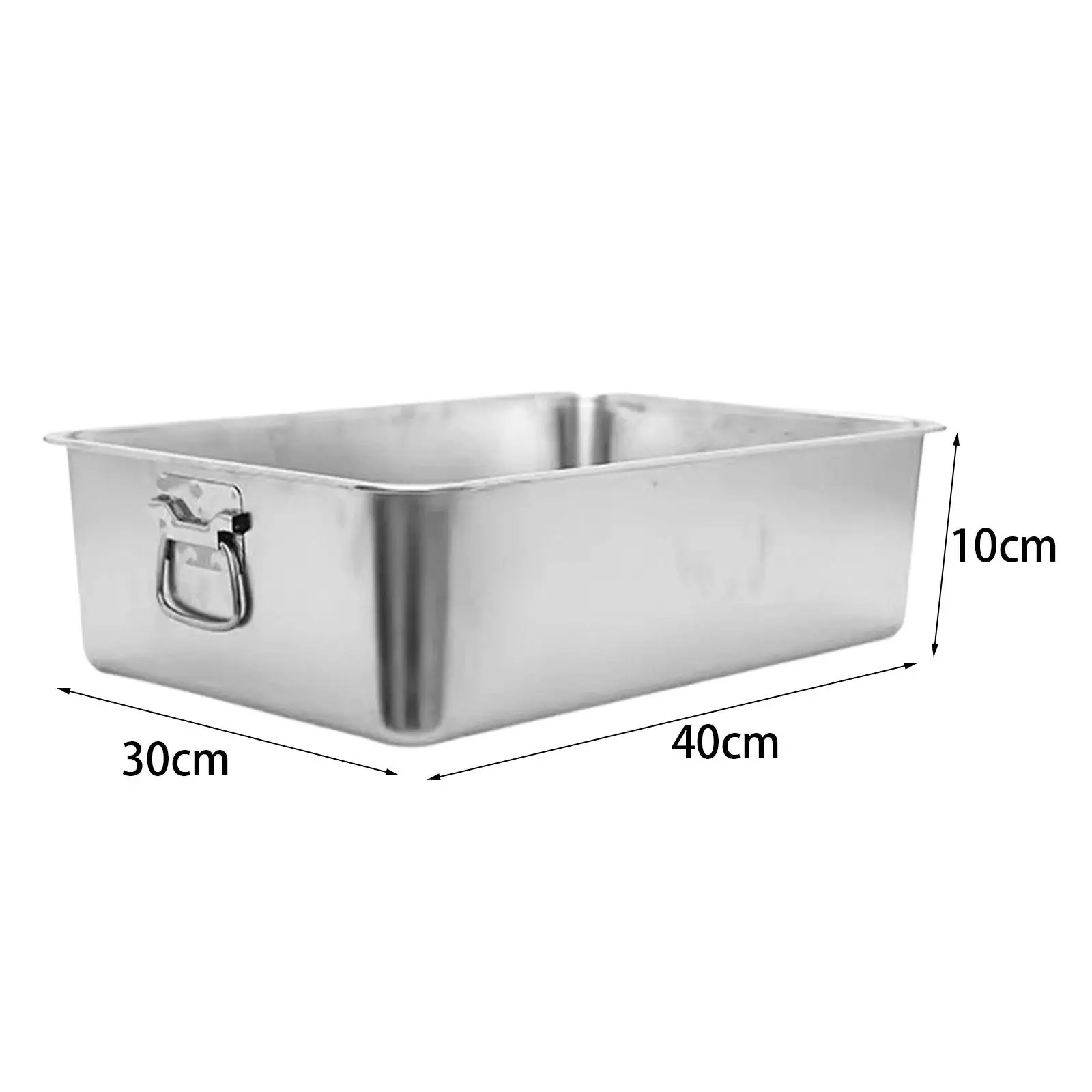 Bandeja sanitaria de acero inoxidable para gatos – Asa y lados altos