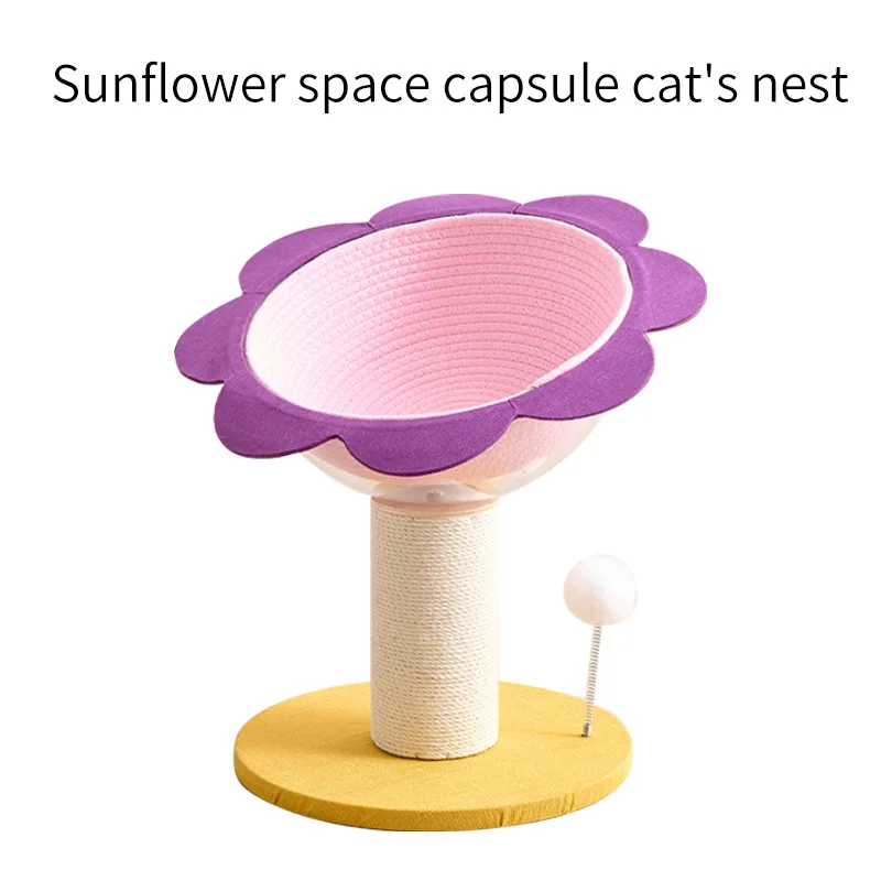 Nido de cama de Sisal para gatos, cápsula espacial para las cuatro estaciones, estable, resistente al desgaste, juguetes ecológicos para gatos, productos para mascotas, accesorios - imagen 3