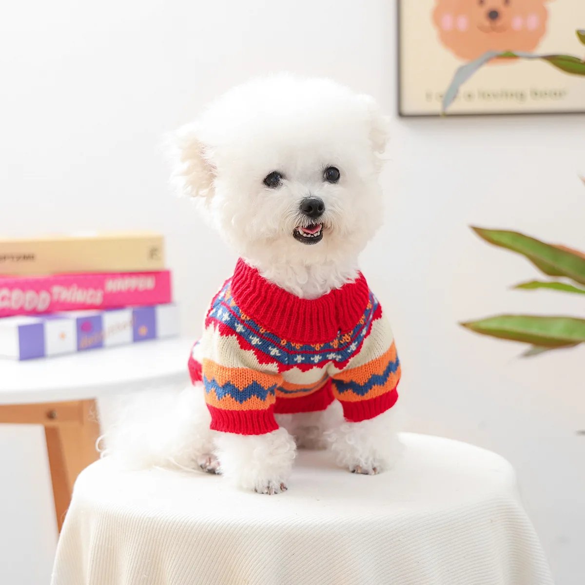 Suéter de Halloween para otoño/invierno para mascotas, suéter de punto cálido y cómodo para perros pequeños/gatos, ropa de Navidad para perros, ropa para cachorros - imagen 3