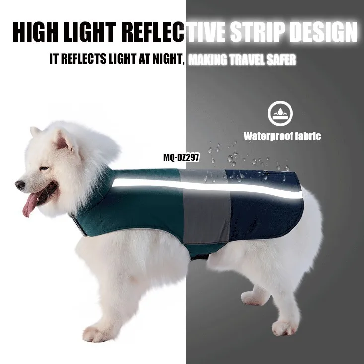 Abrigo acolchado para perros exteriores - cremallera y reflectante - imagen 2