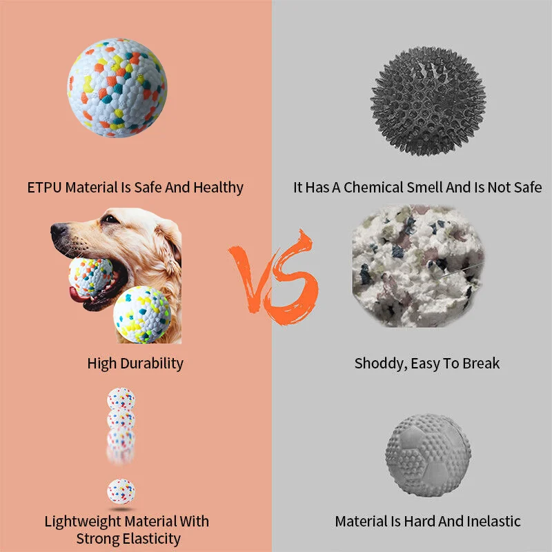 Juguete para perros, pelota súper resistente a mordeduras, pelota ligera para masticar ETPU, juguetes interactivos de alta elasticidad para lanzar voladores, accesorios para perros - imagen 2