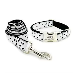 Collar personalizado para perros dálmatas con etiqueta grabada