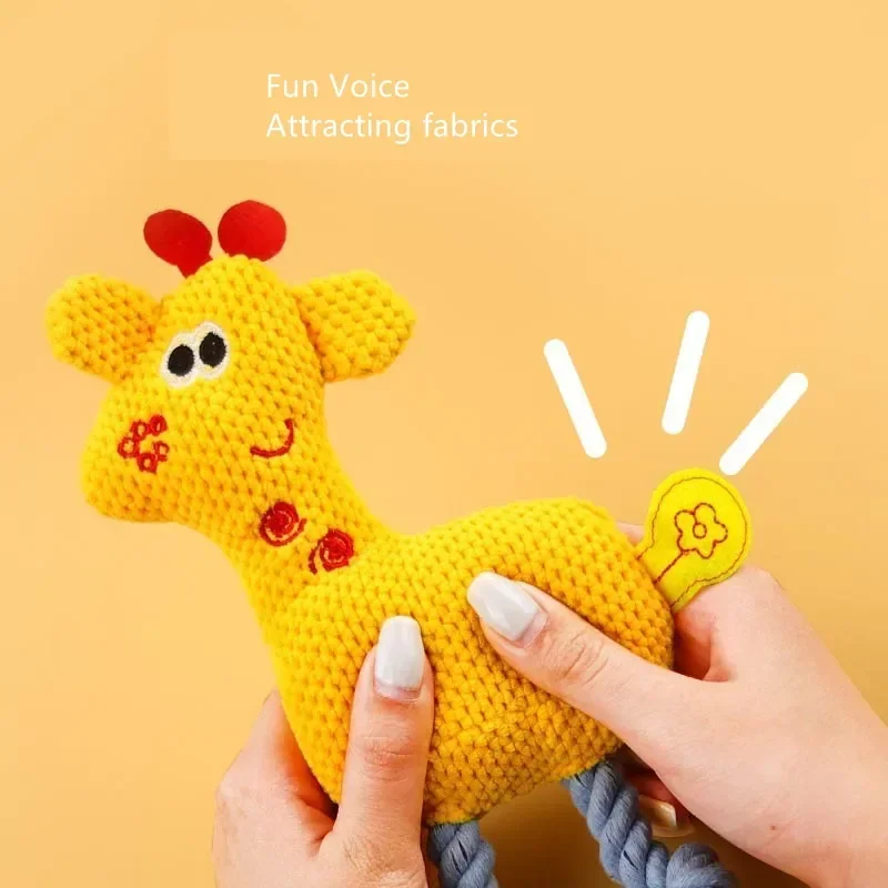 Soundmaking PetToy-jirafa para perro, juguetes para masticar agresivos, juguetes de peluche resistentes para perros grandes, suministros interactivos para mascotas - imagen 5