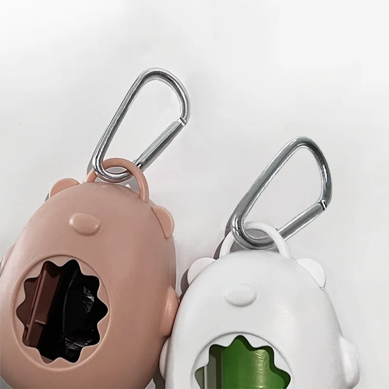 Soporte portátil para bolsa de caca de perro, dispensador de bolsas de basura para mascotas para perros, dispensador de bolsas de basura para mascotas al aire libre con 1 rollo de bolsa para caca - imagen 4