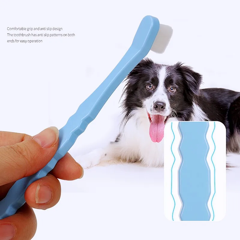 Dog Toothbrush Soft Hair Pet Toothbrush Oral Care Dog Teeth Cleaning Comfortable Handle Toothbrushes for Cat Clean Pet Supplies - imagen 3