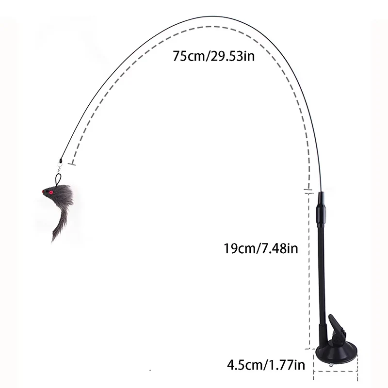 Divertidos juguetes para gatos con ventosa, palo de rompecabezas para gatos, juguete interactivo de mano extraíble, campana de plumas para ratón, suministros para mascotas - imagen 2