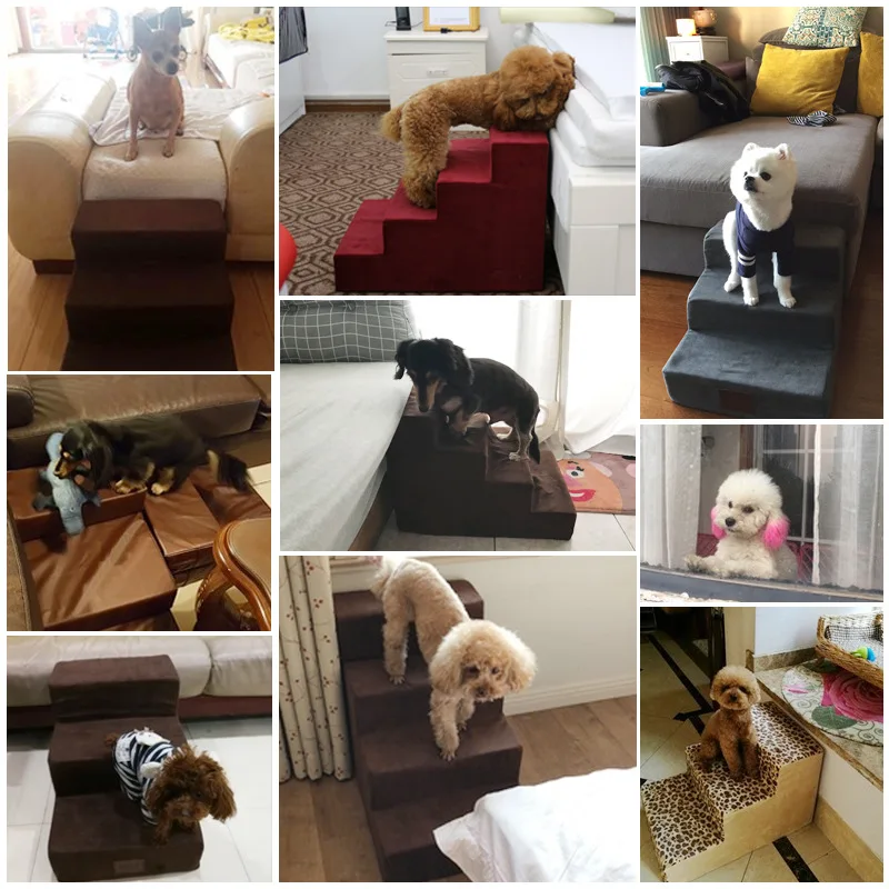 Escalera para perros y gatos de esponja elástica removible y lavable - imagen 4