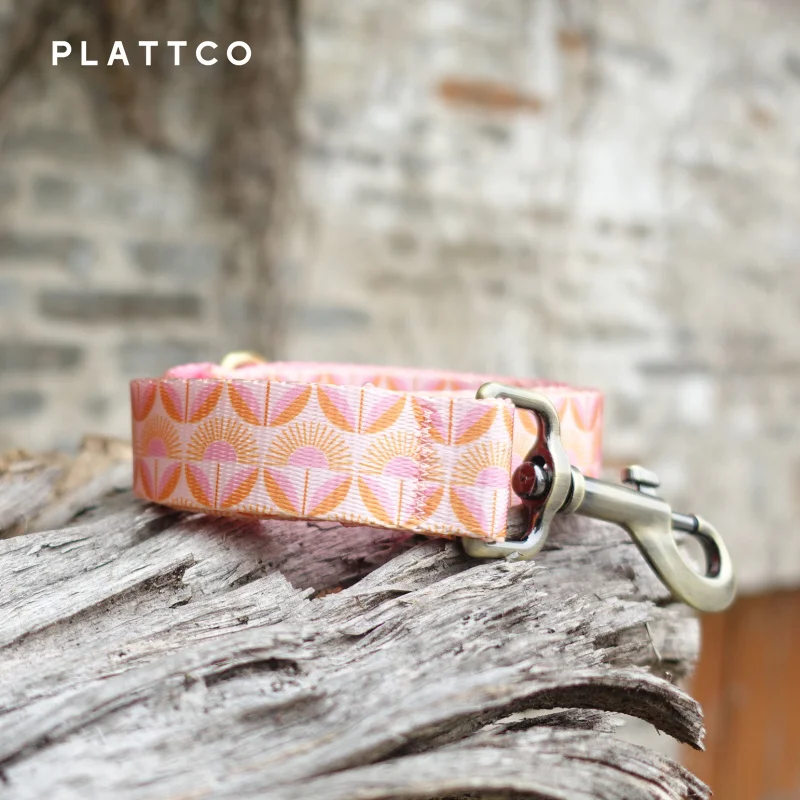 Correa de nailon para perro, correa de nailon para perro, correa de plomo para cachorros, perros medianos y grandes, protección de seguridad, correa de flores para el amanecer PDL350 - imagen 5