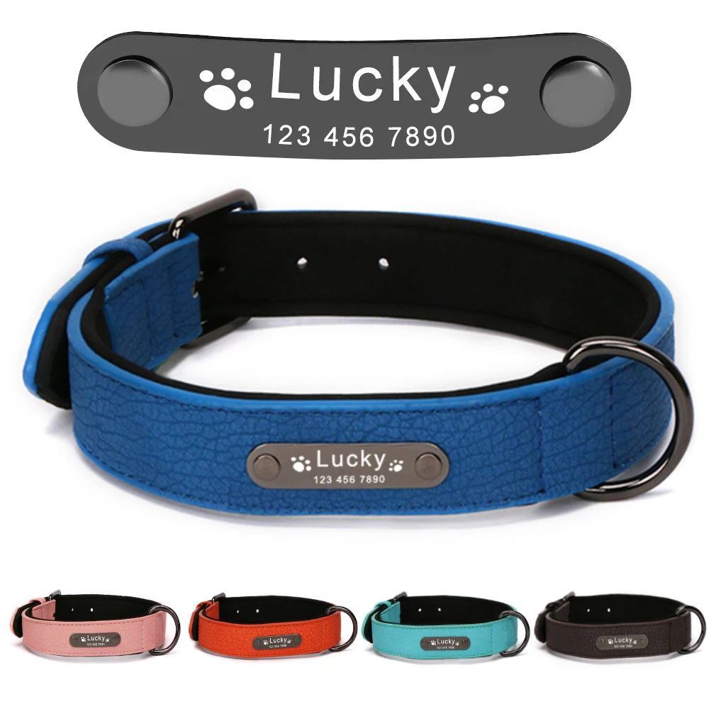 Collar personalizado de piel para perros - 10 colores - imagen 4