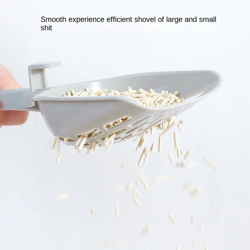 Pala de arena para gatos, pala de plástico para arena para gatos con Base, caja de arena para gatos autolimpiante, pala para gatitos, herramientas de limpieza para inodoro, suministros para gatos - imagen 2