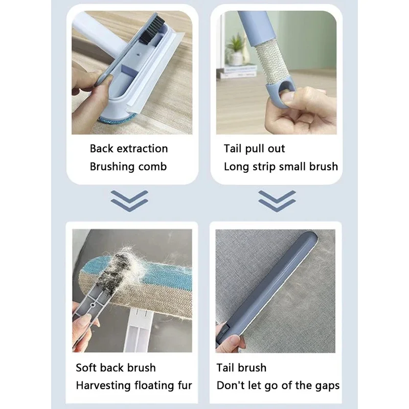 Cepillo multifuncional para quitar el pelo de mascotas, cepillo de limpieza de ventanas con mango largo, herramienta de limpieza de piel para mascotas, cepillo manual para quitar el pelo de perros y gatos - imagen 5