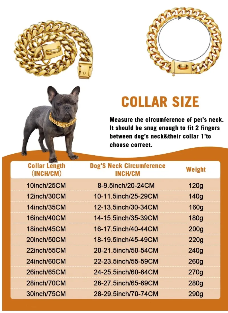 Collar dorado sobre fondo neutro mostrando el detalle de la cadena cubana