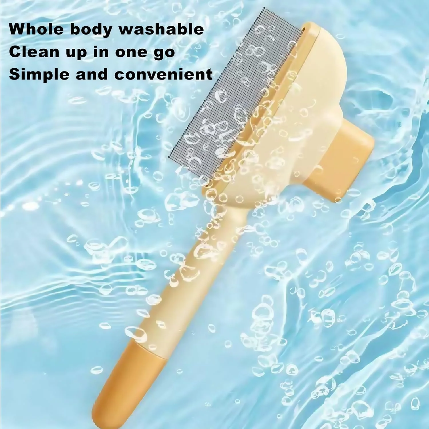 Peine para gatos, herramienta de depilación para mascotas, peine para pulgas para gatos y perros, peine para piojos, cepillo para gatos con botón de liberación, autolimpieza - imagen 5