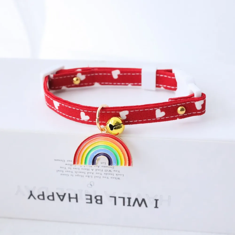 Collar arcoíris para gato y perro – Antiahorcamiento, suave y cómodo