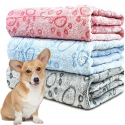 Manta suave y esponjosa para mascotas, manta de franela con estampado de pata de perro, estera para mascotas, manta cálida y cómoda adecuada para gatos y perros, Toalla de baño