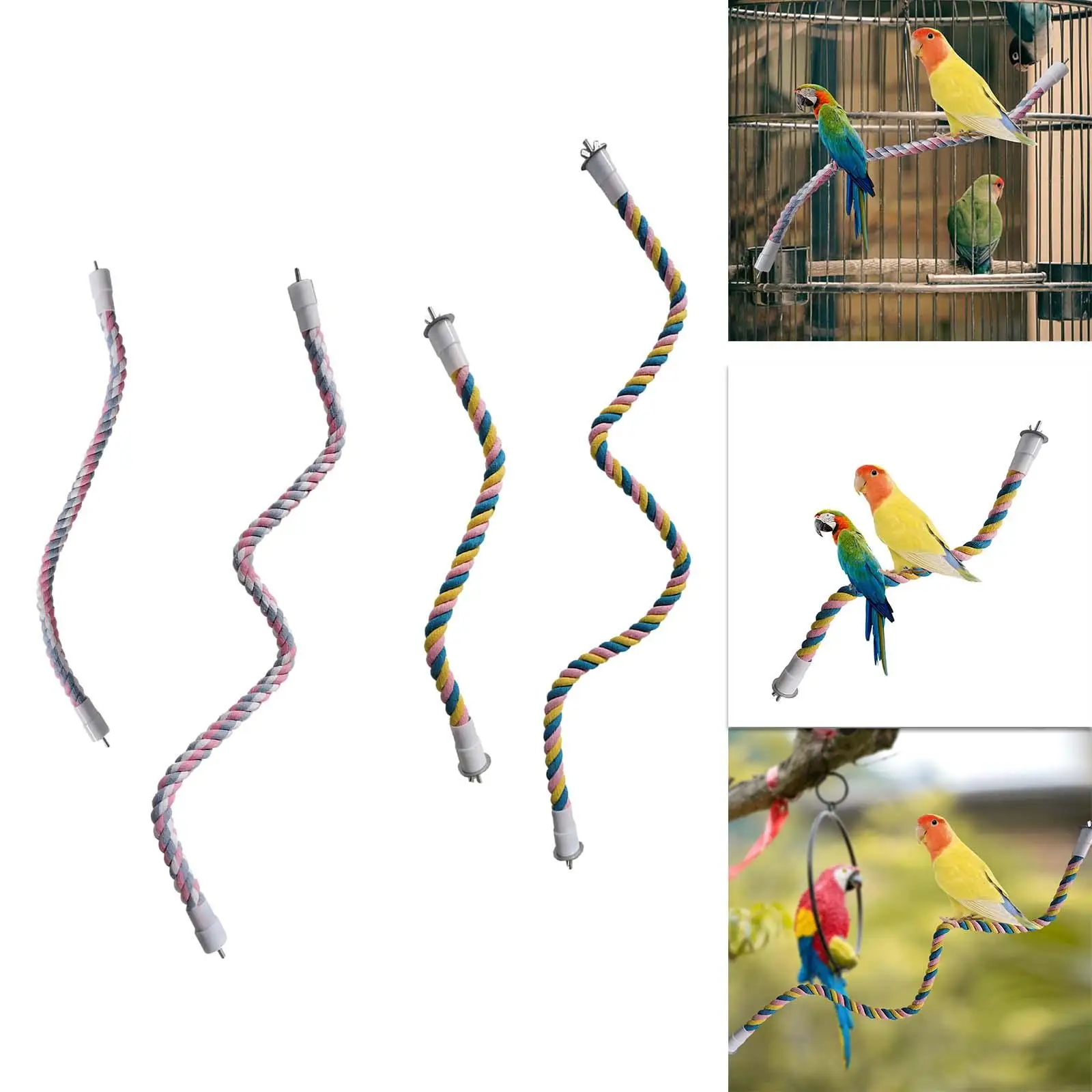 Cuerda giratoria de algodón para pájaros, juguete trepador de escalada - imagen 2