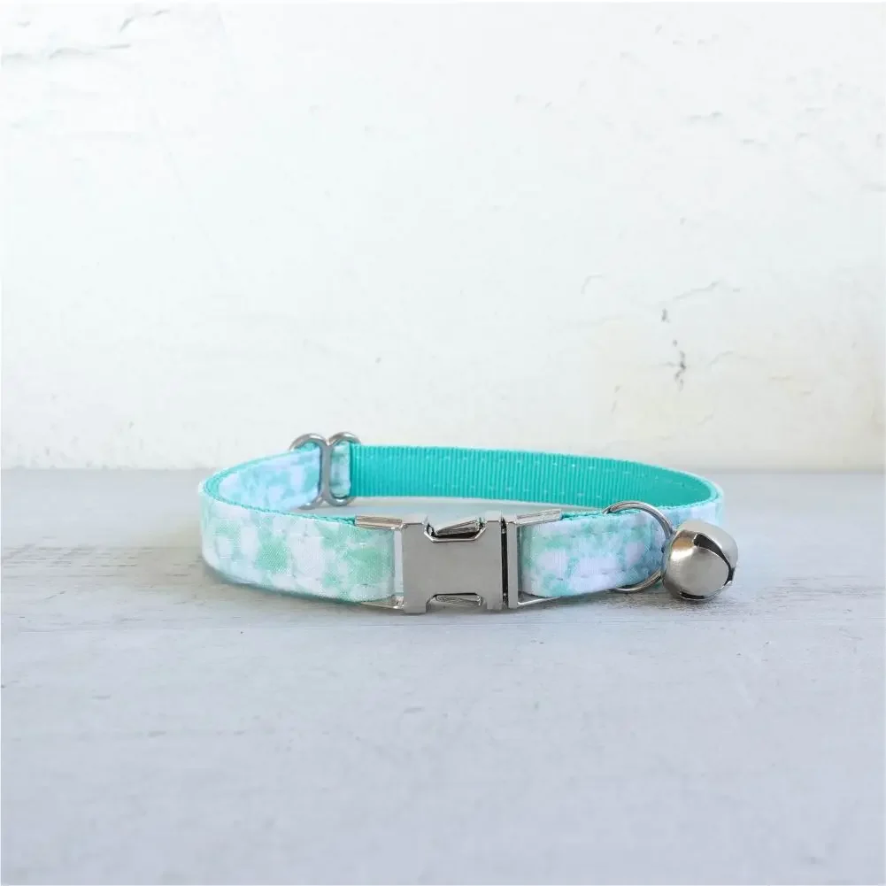 Collar de gato personalizado con grabado gratuito, correa para mascotas a juego, hebilla de Metal de contactos personalizados, Collar pequeño para mascotas de fuego verde - imagen 2