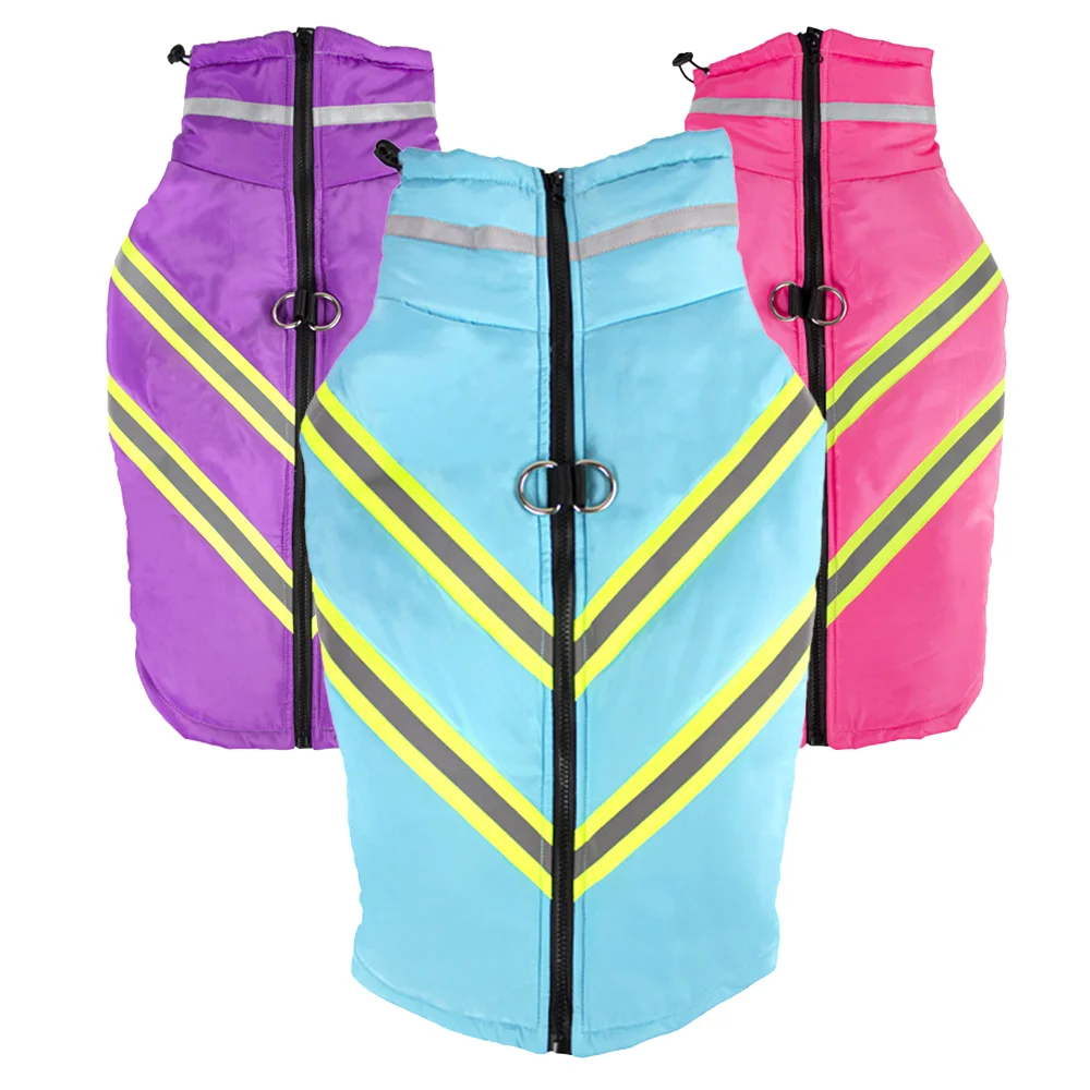 Ropa reflectante para perros grandes, chaqueta cálida de invierno para mascotas, abrigo impermeable a prueba de viento, ropa para perros pequeños y grandes, Labrador, Chihuahua, Pug