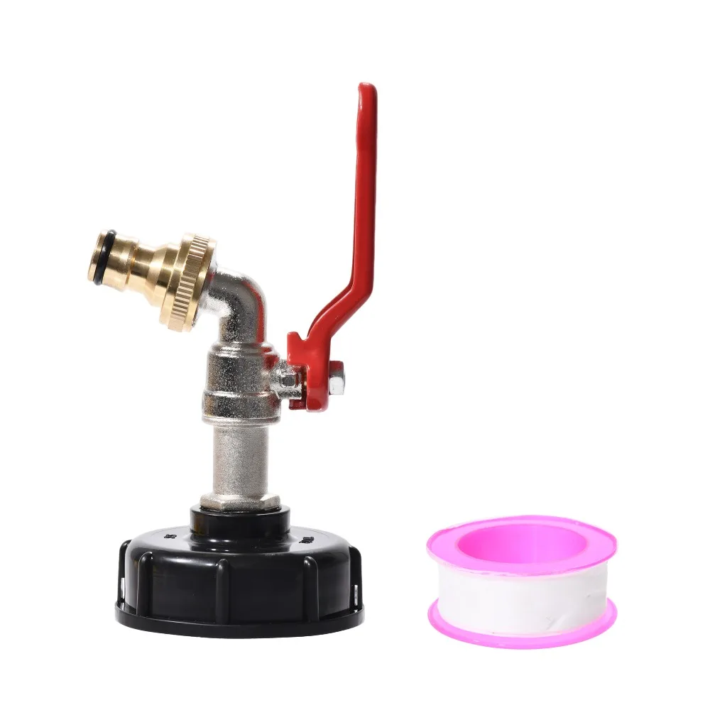 Adaptador de grifo de tanque IBC, conector de manguera de Metal de rosca S60x6 para tanque de agua de 1000L, grifo de conexión rápida, barril de lluvia para uso en jardín