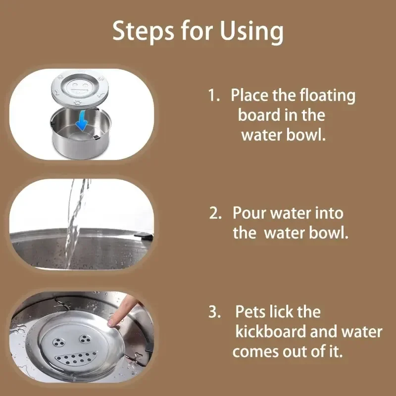 Cuenco flotante de acero inoxidable para perros de gran capacidad, dispensador de agua antisalpicaduras sin derrames para perros, cuenco alimentador de agua antideslizante para perros y gatos - imagen 3