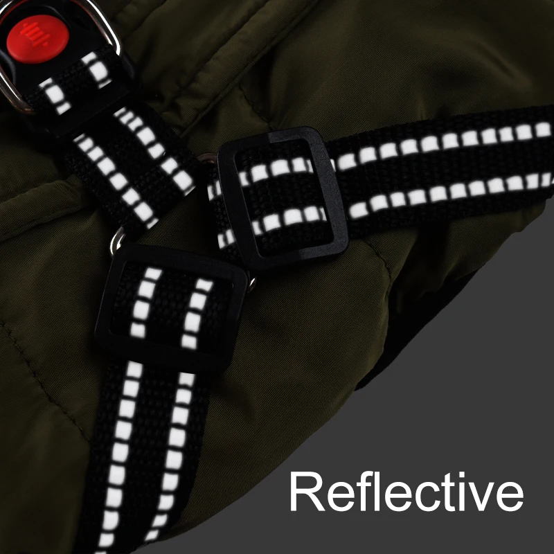 Chaqueta para perros con arnés para perros pequeños y medianos, ropa cálida de invierno para Chihuahua, Bulldog Francés, trajes de Pug, chaleco para cachorros, abrigos - imagen 5