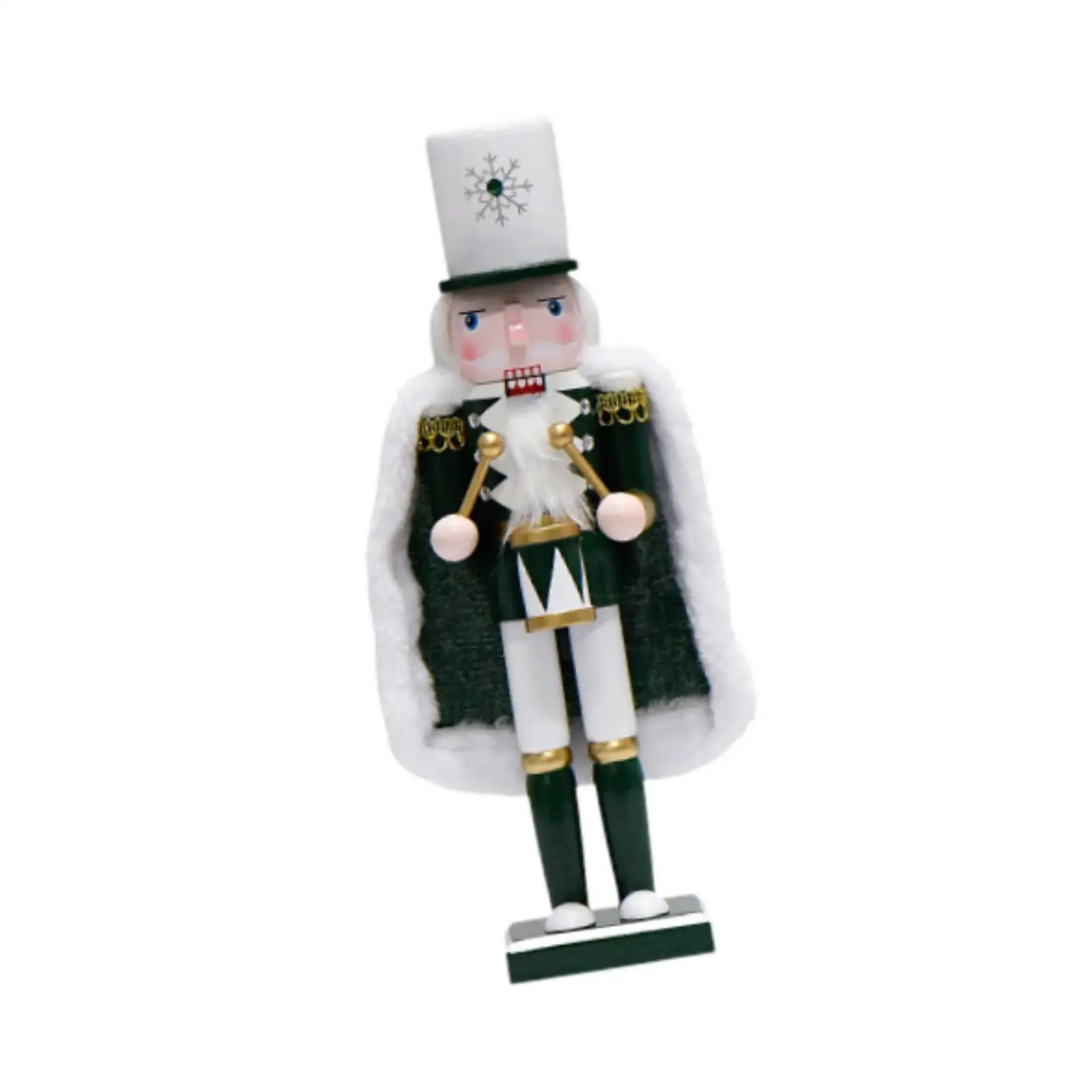 Wood Nutcracker Puppet Figure Freestanding Holiday Christmas Decor Ornament for Shelves Christmas Thanksgiving Xmas Gift Home