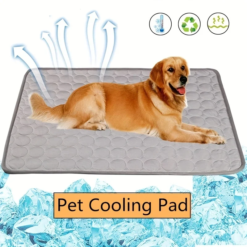 Estera para mascotas autoenfriante transpirable de 40 pulgadas para perros y gatos: cómoda almohadilla para dormir de verano con tecnología Ice Silk