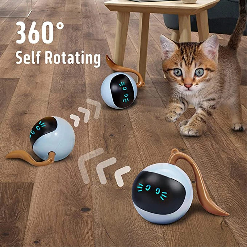 Bola interactiva recargable para gatos – Evita obstáculos automáticamente - imagen 5