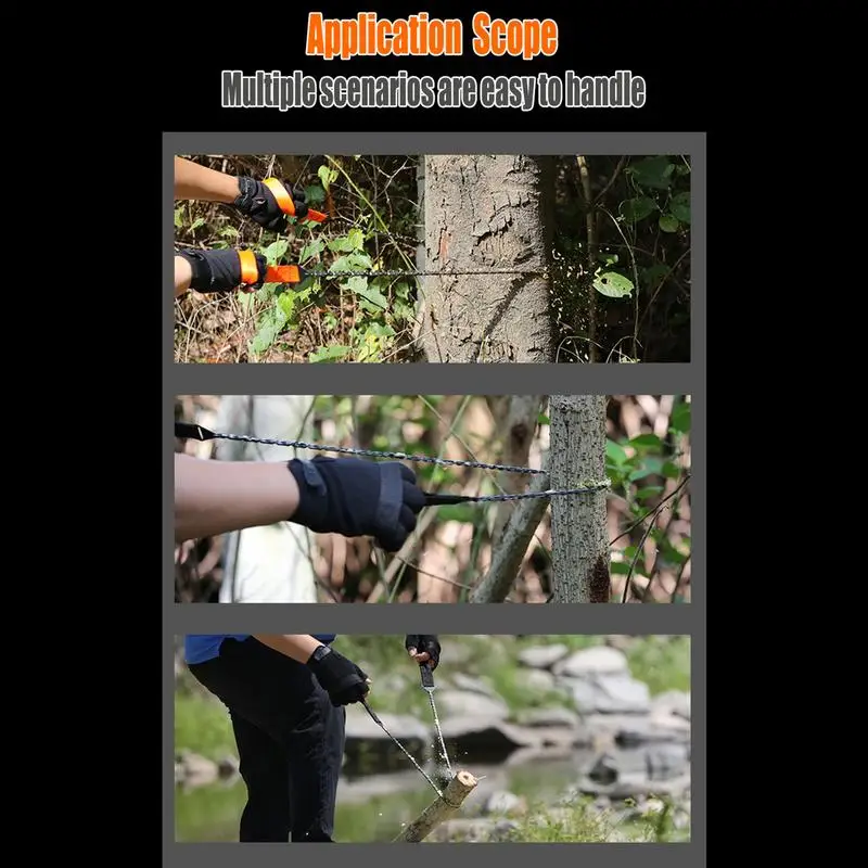 Motosierra de mano de cadena para exteriores, 4 piezas, sierra manual para caza, Camping, senderismo, equipo de viaje, accesorios de supervivencia plegables para - imagen 4