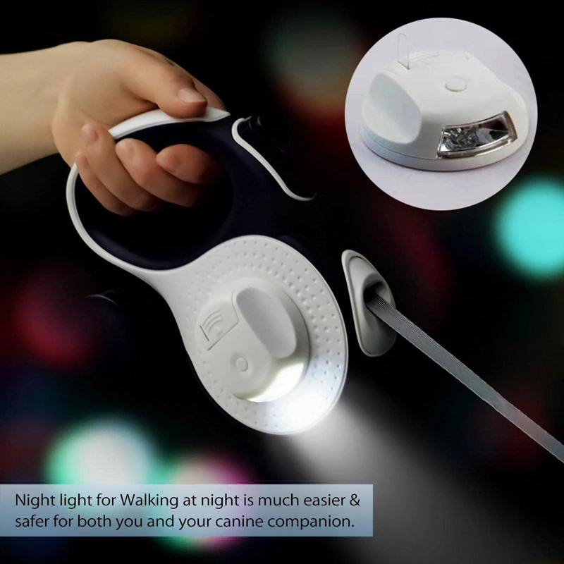 Benepaw-correa retráctil para perro, linterna con Mango antideslizante para perros pequeños, medianos y grandes, sin enredos, dispensador de bolsas para caca - imagen 2