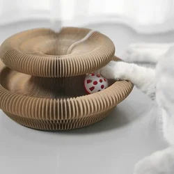 Juguete rascador interactivo con pelota para gatos
