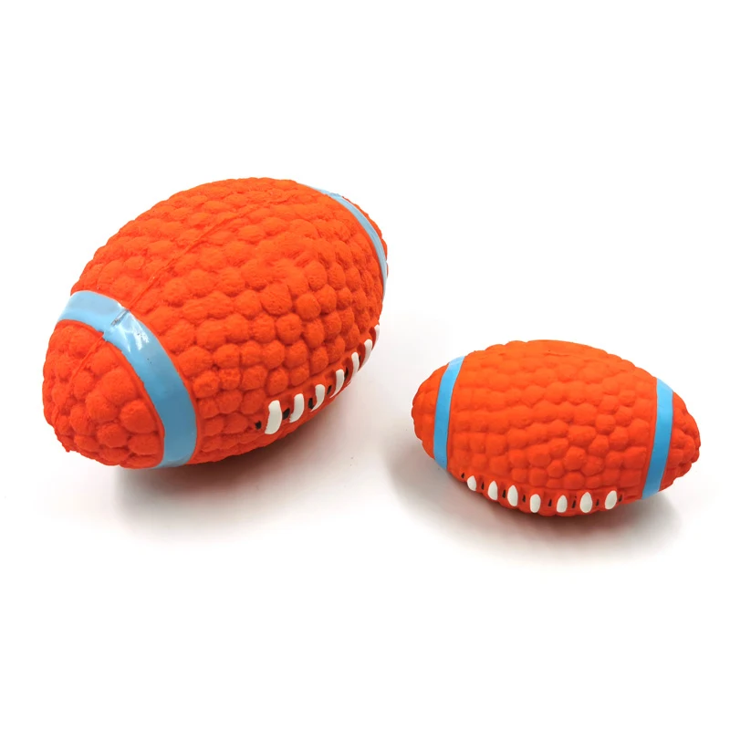 Pelota suave para mascotas, juguete chirriante para perros pequeños y grandes, Rugby, tenis, voleibol, fútbol, baloncesto, juguetes de entrenamiento de limpieza dental de látex - imagen 4